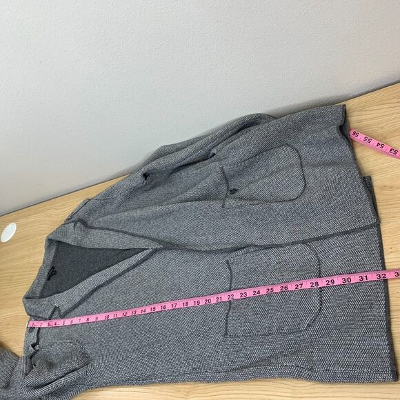 Talbots Tweed Long Cardigan Womens L Open Front Wool Blend Coat Classic Minimal - Picture 6 of 7